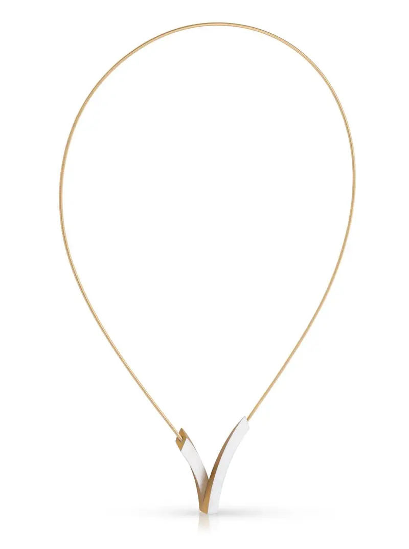 Collier V-Bogen op elkaar Goudkleurig|Geel C255G