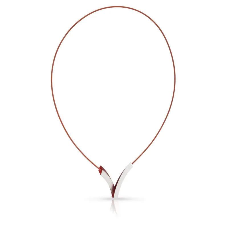 Collier V-Bogen op elkaar Rood C255R