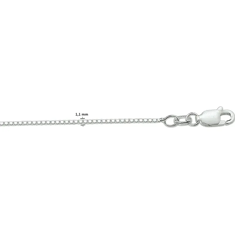 collier venetiaans 1,1 mm zilver gerhodineerd