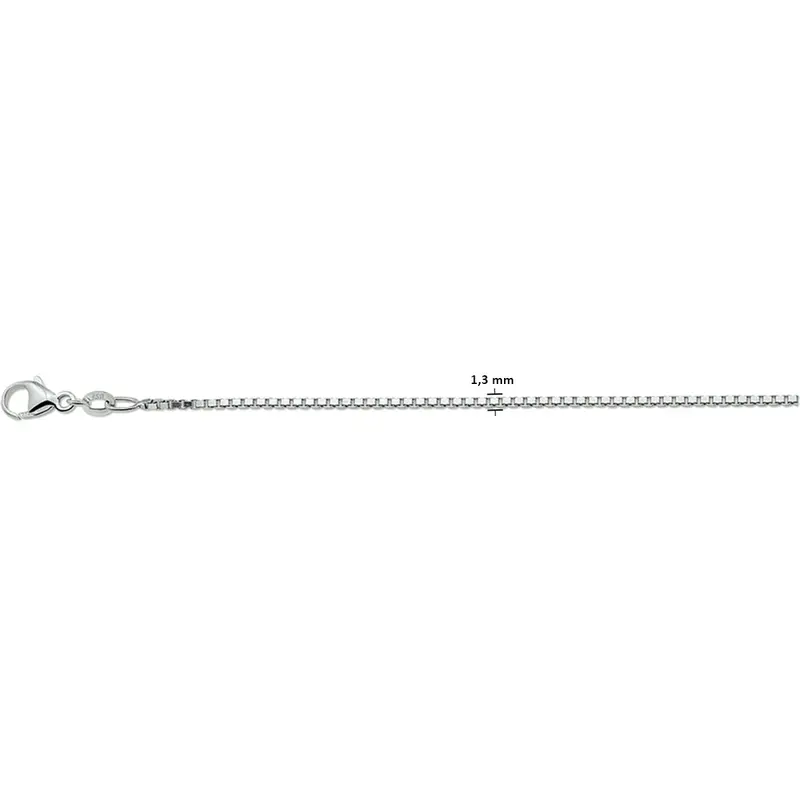 collier venetiaans 1,3 mm zilver gerhodineerd