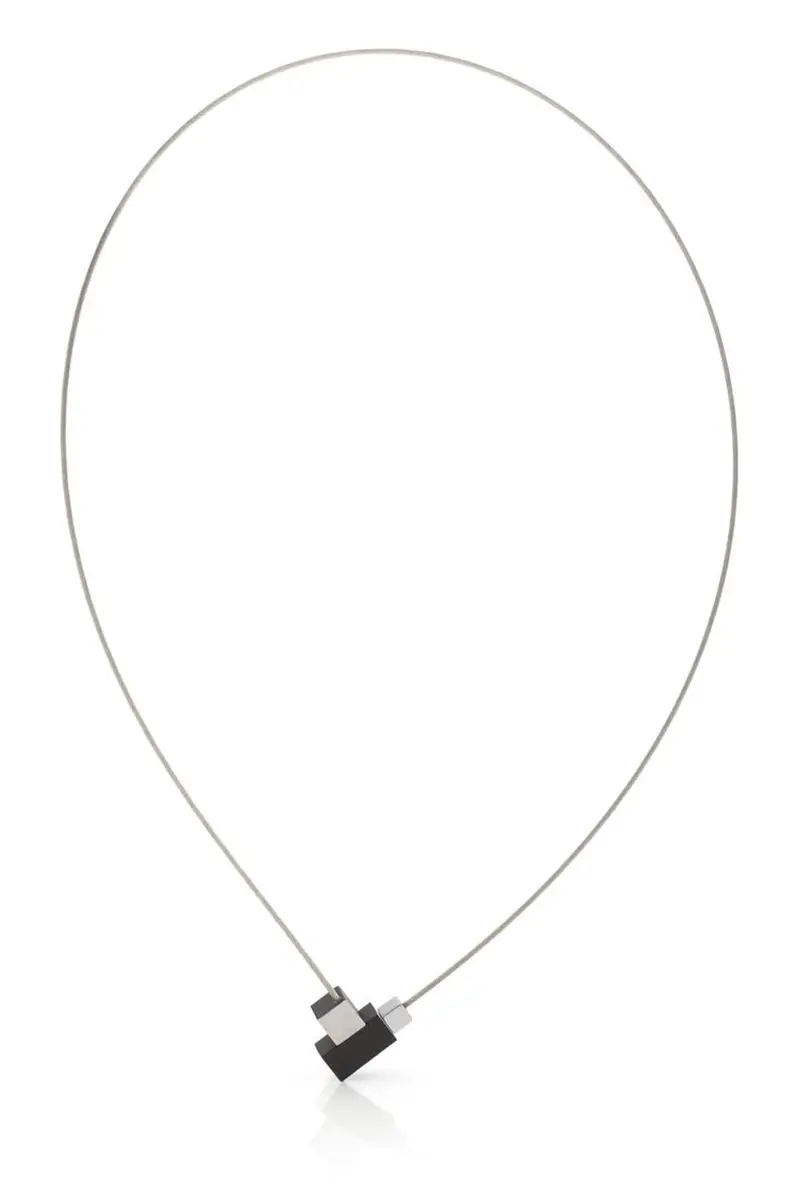 Collier Vierkantje en rechthoekje Zwart C206Z