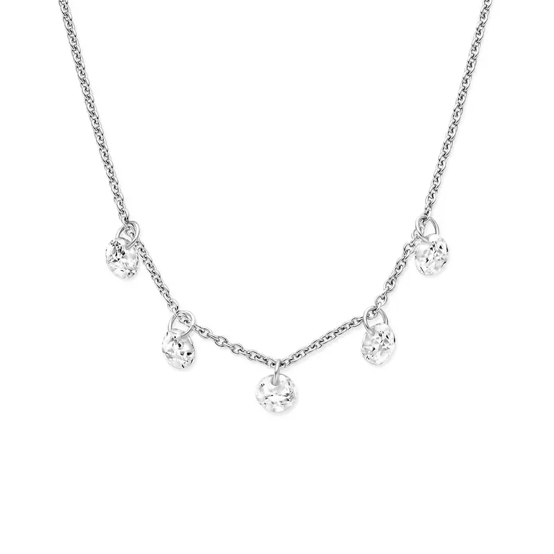 Collier zirkonia 41 - 43 - 45 cm zilver gerhodineerd – 1341716