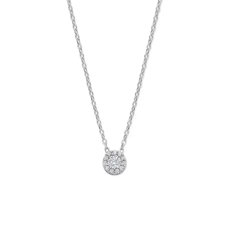 Collier zirkonia 41 - 43 - 45 cm zilver gerhodineerd 6 mm – 1342013