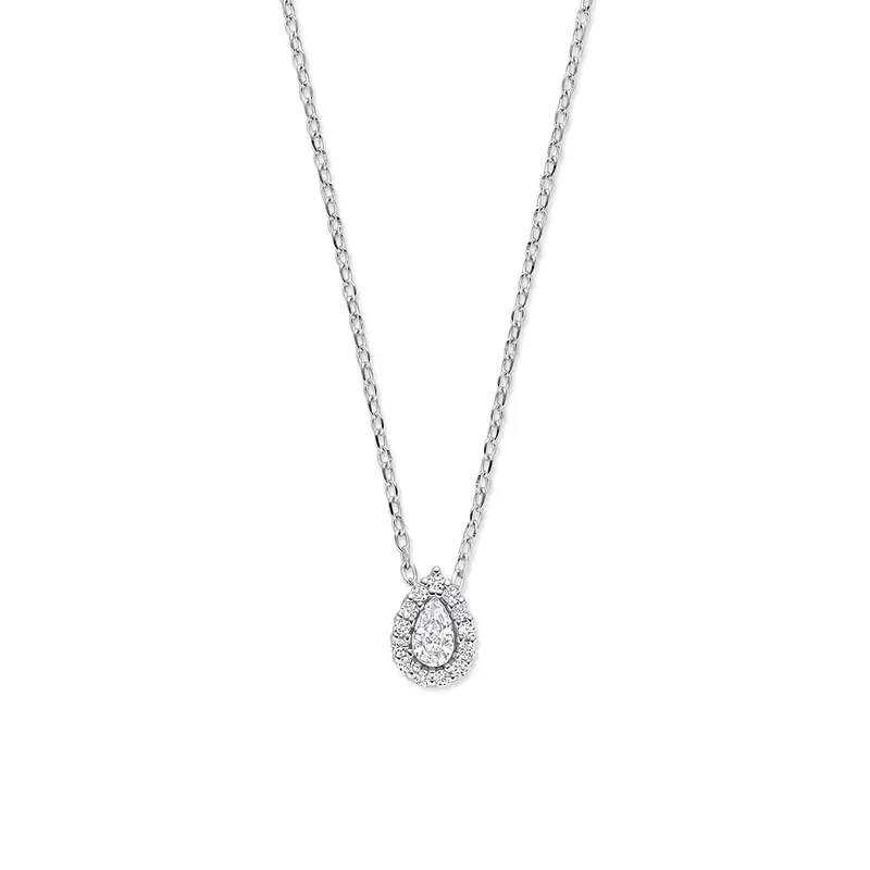 Collier zirkonia 41 - 43 - 45 cm zilver gerhodineerd 8,5 x 6 mm – 1342027