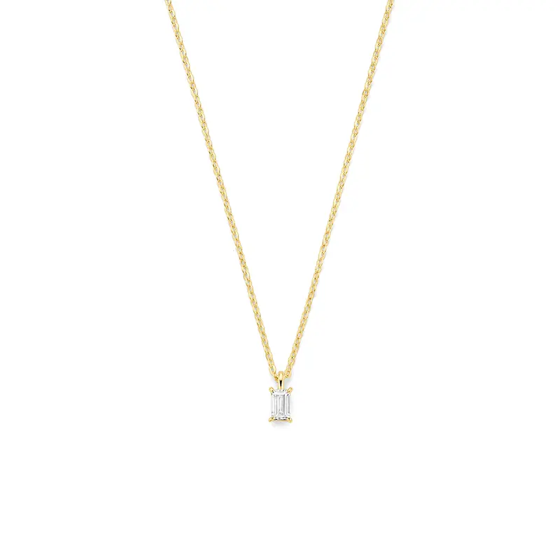 Collier zirkonia 42 + 3 cm 3 micron zilver verguld