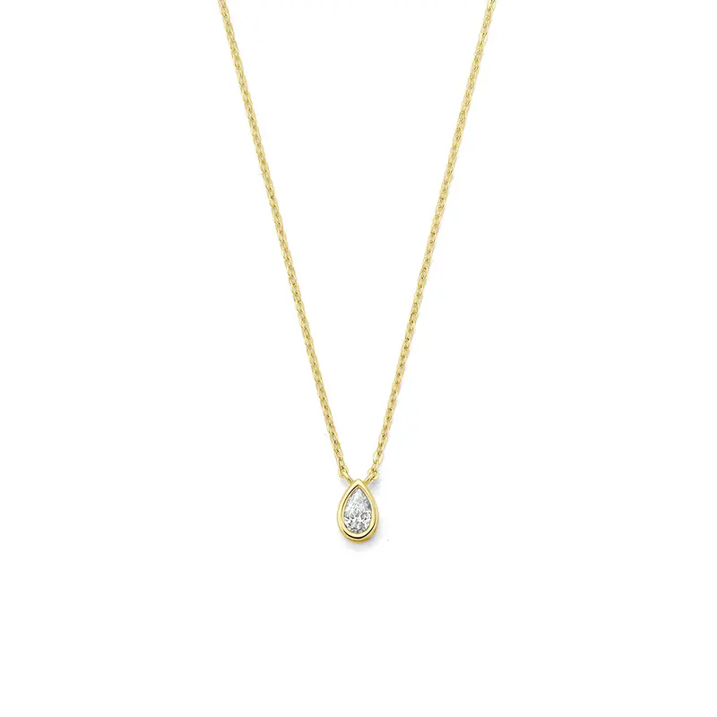 Collier zirkonia 9K geelgoud 40 - 42 - 44 cm