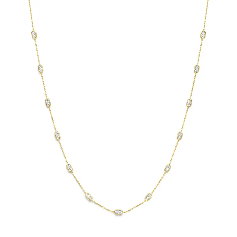 Collier zirkonia 9K geelgoud 41 - 43 - 45 cm emerald