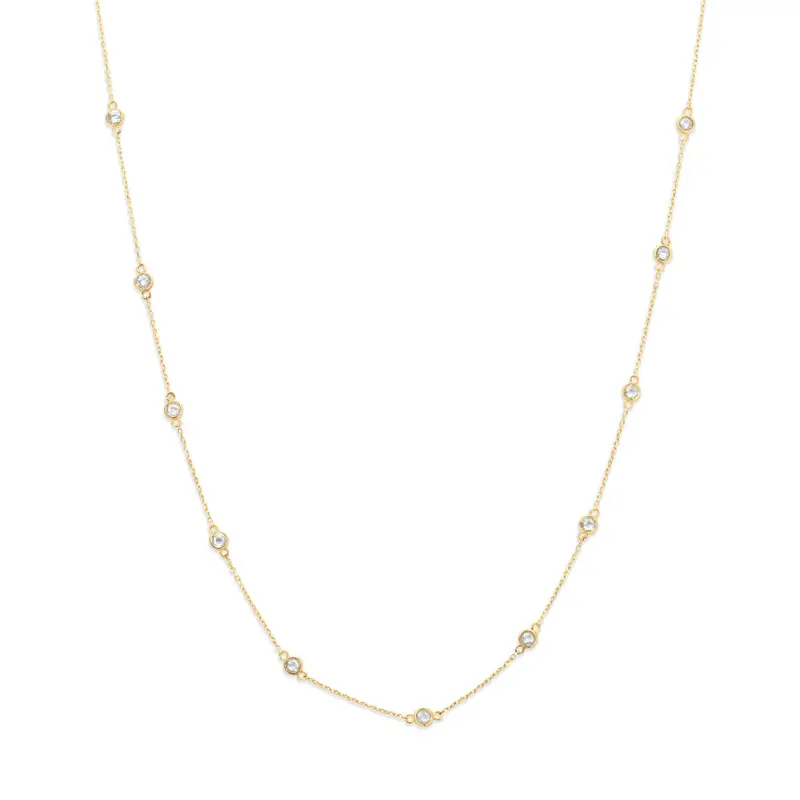 Collier zirkonia 9K geelgoud 41 - 43 - 45 cm