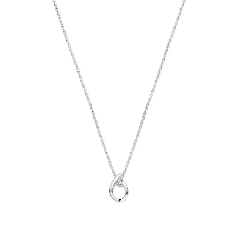 Collier Zirkonia Gerhodineerd Zilver 13 x 8,5 mm – 1340065