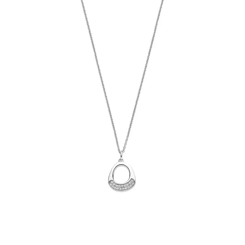 Collier zirkonia zilver gerhodineerd 41 - 43 - 45 cm