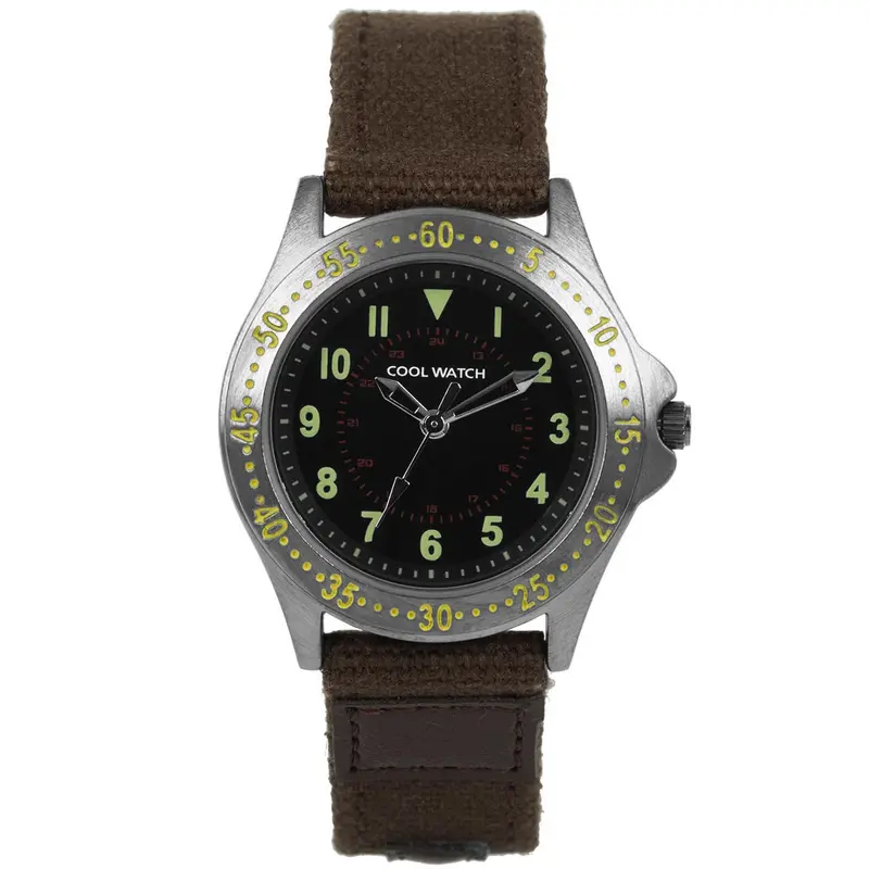 Coolwatch CW.257 Jongens Bolk Bruin Canvas Horloge