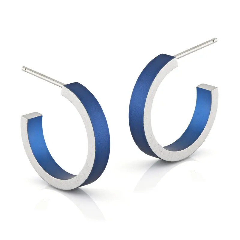 Creolen Ronde ringetjes Blauw O51B