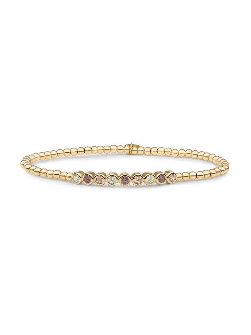 Crystal Tube Armband Multicoloured Zirconia - Mulberry
