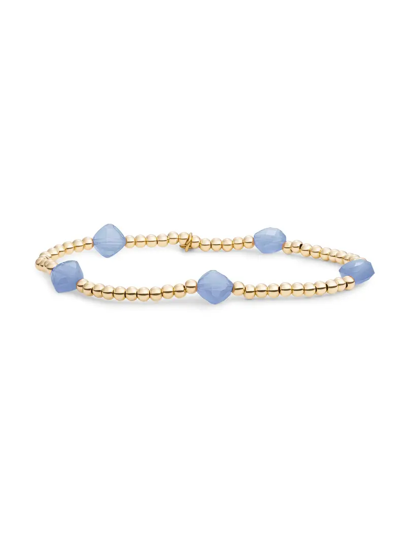 Cushion Cut Armband Milky Blue Jade