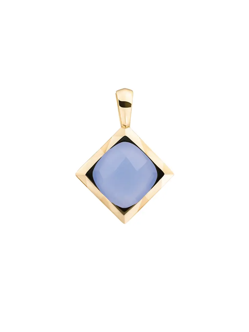 Cushion Cut Pendant Milky Blue Jade