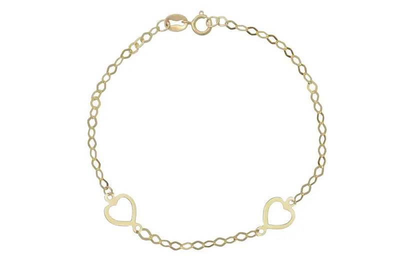 Dames Armband Twee Hartjes 14K Goud BeMy