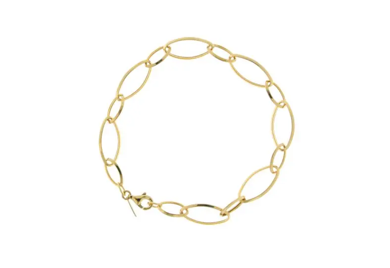 Dames Ovale Schakelarmband 14K Goud