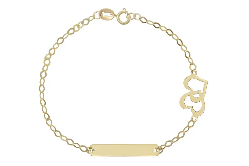Dames Plaatarmbandje Double Heart 14K Goud BeMy