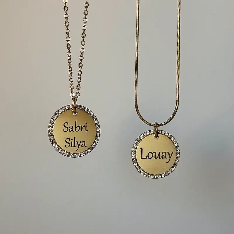 Diamantjes Naamketting Goud | Graveerbare Ketting