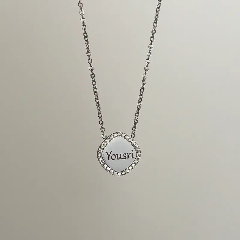 Diamantjes Naamketting Zilver | Graveerbare Ketting