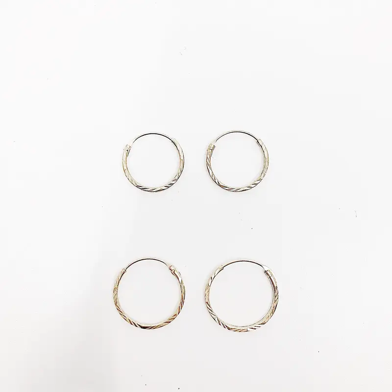 Diamond Cut Hoop Earring