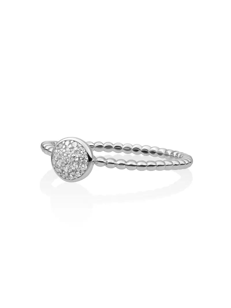 Disc Galaxy Ring Zirconia Zilver