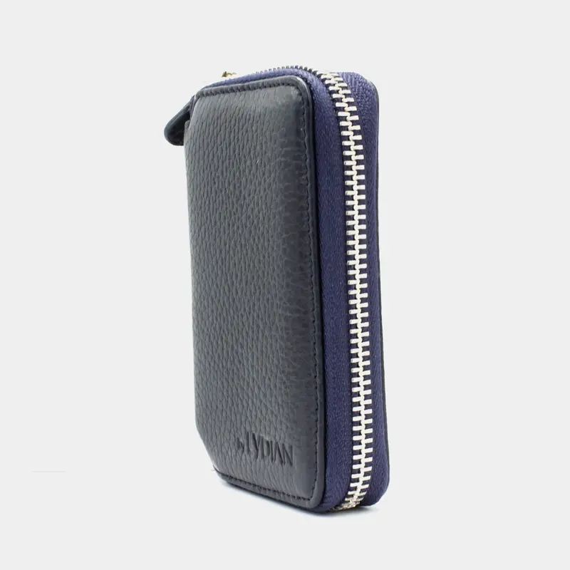 Donker Blauwe Leren Portemonnee met Ritssluiting BLW796-L