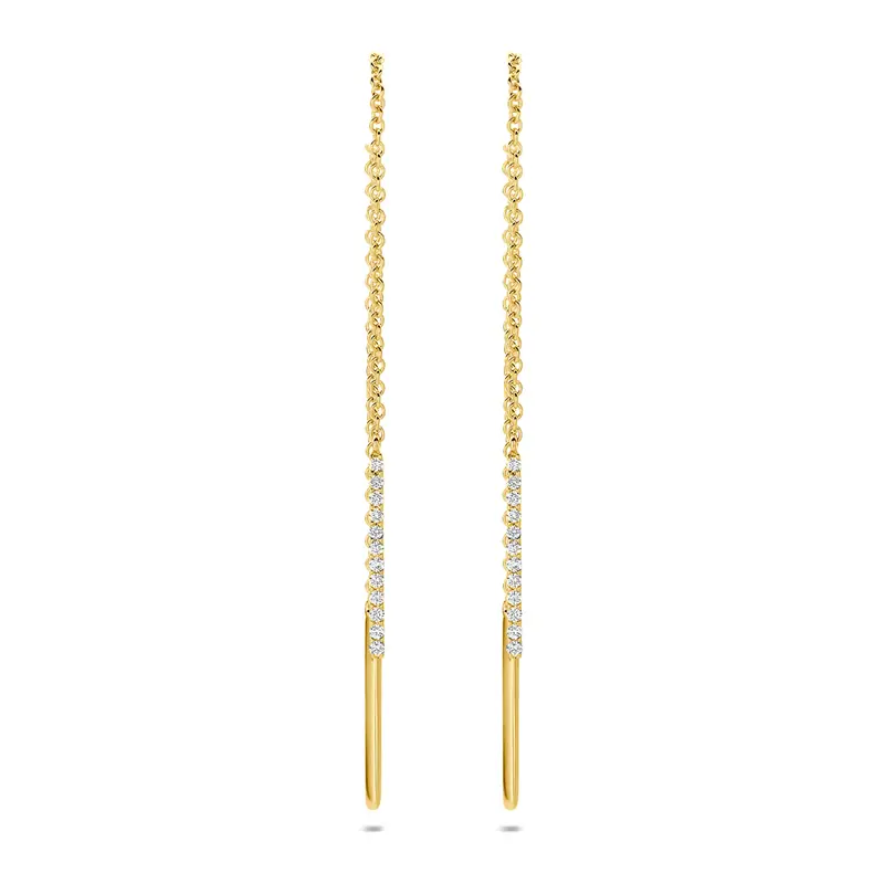 Doortrekoorbellen diamant 14K geelgoud 0.08ct (2x 0.04ct) h si 85 mm – 4036232