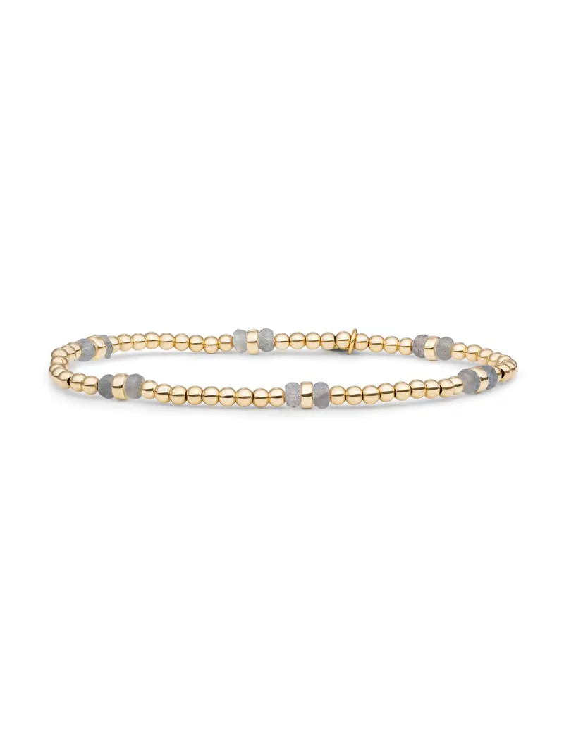 Double Reverse Roundel Armband Labradorite