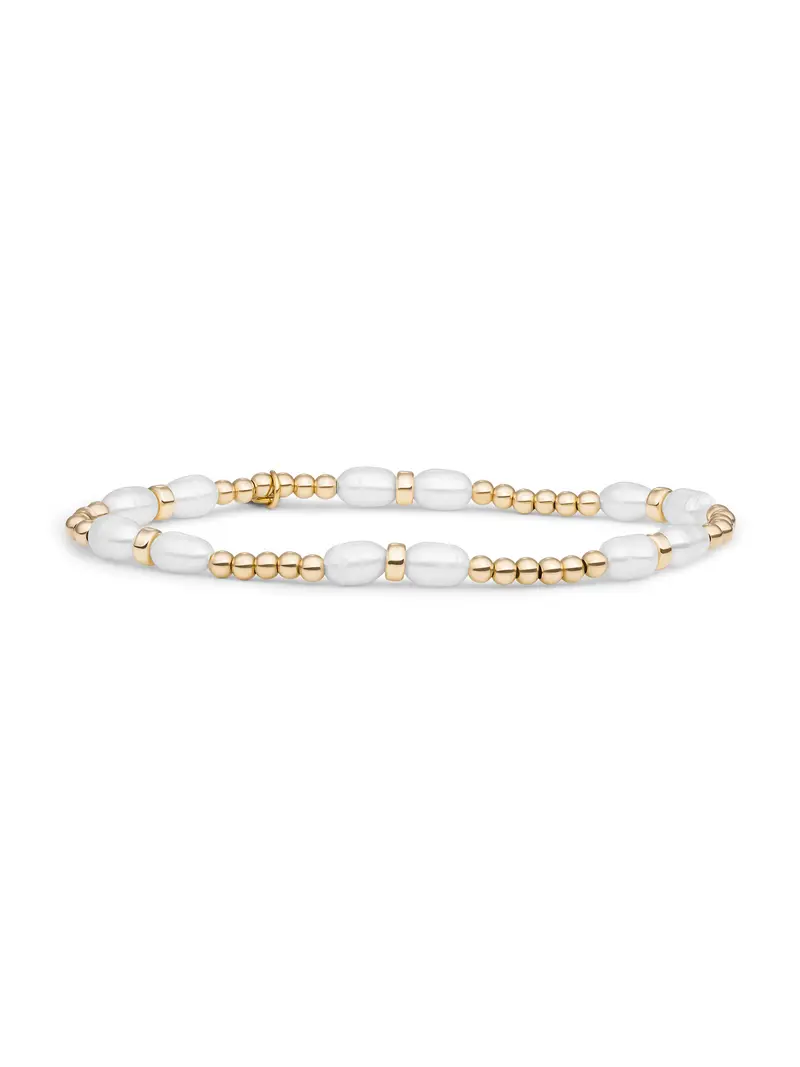 Double Reverse Roundel Armband Pearl