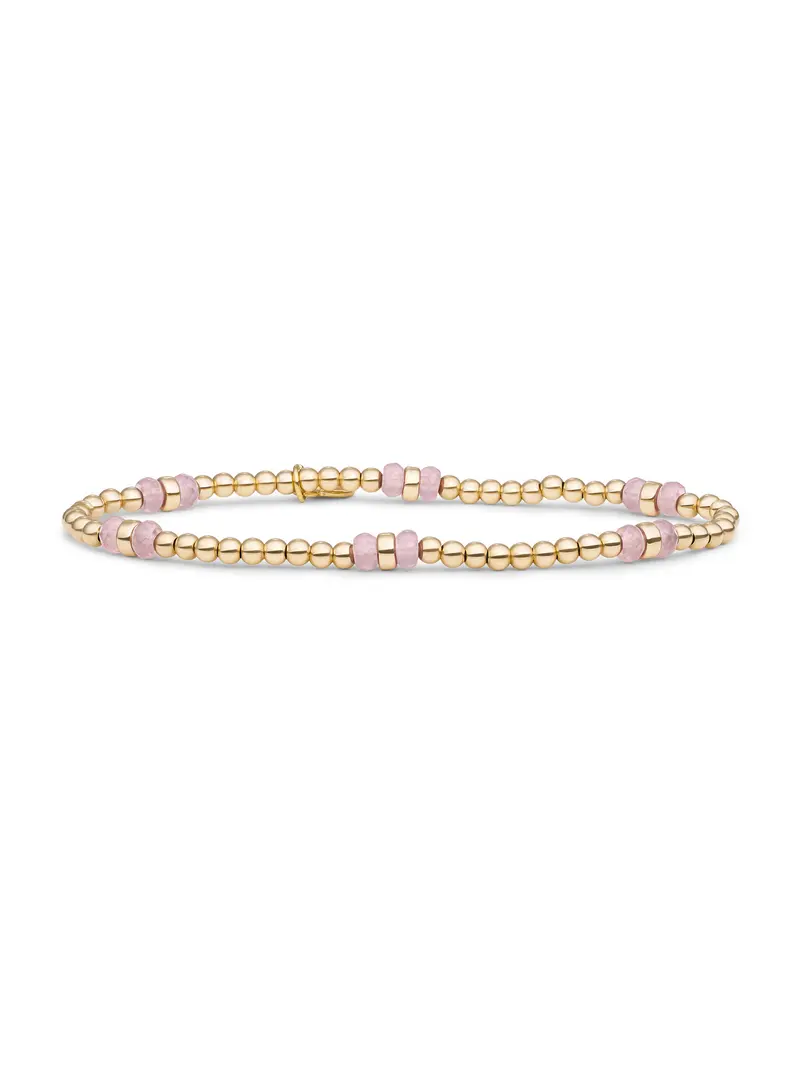 Double Reverse Roundel Armband Pink Opalite