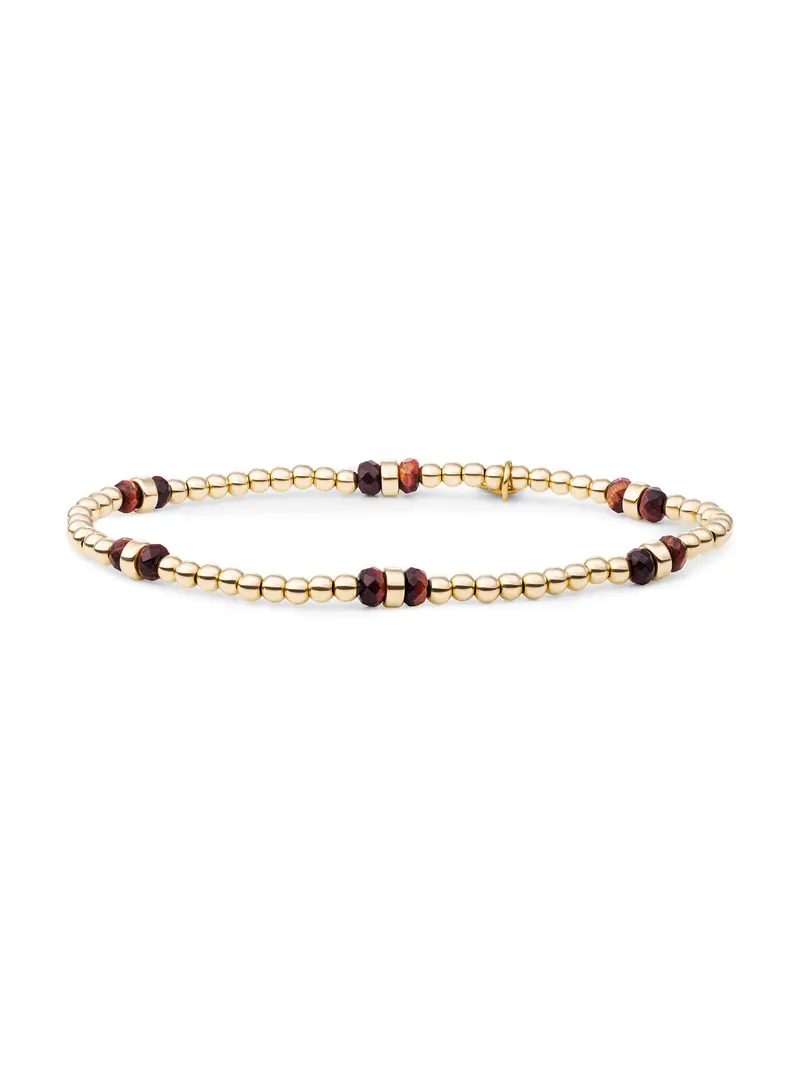 Double Reverse Roundel Armband Red Tiger Eye
