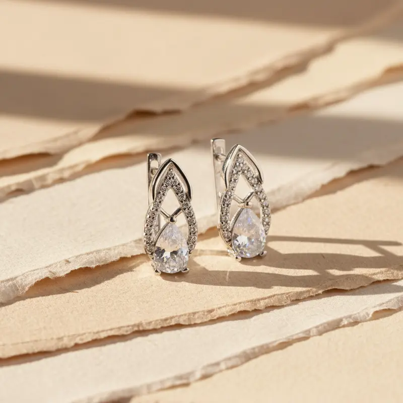 Druppel Oorbellen met Zirkonia | 925 Zilver