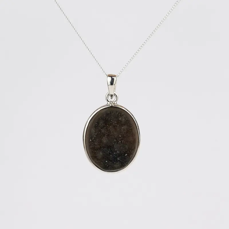 Druzy Onyx 925 Zilver Ketting K10