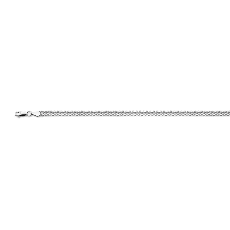 Dubbel gourmette 4,8 mm zilver gerhodineerd