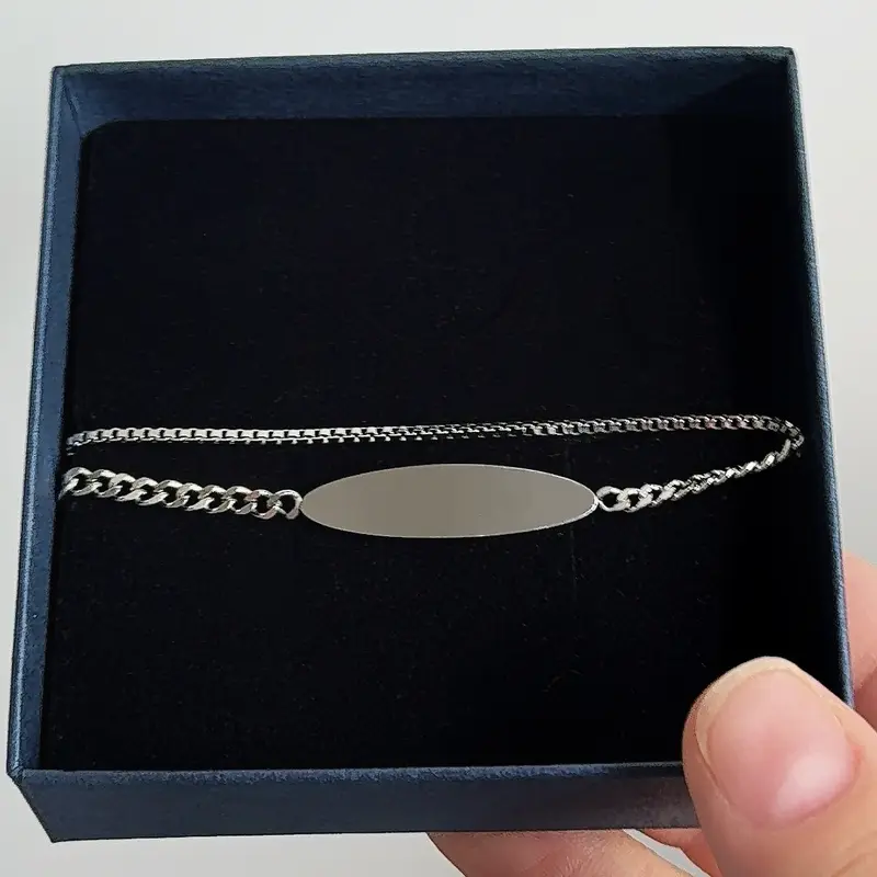 Dubbele Armband met Naamplaatje Zilver | Graveerbare Armband