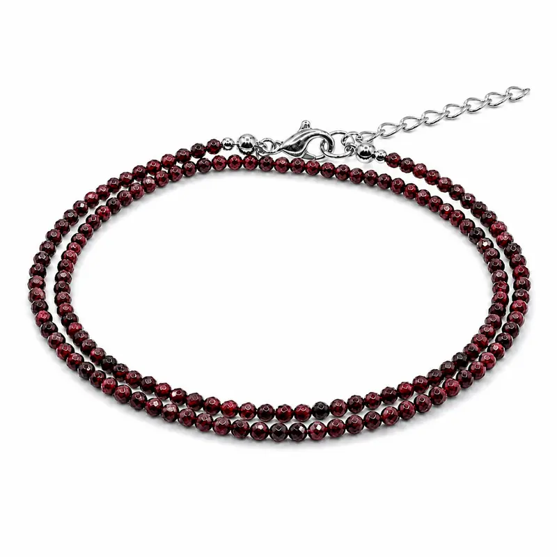 Dubbele edelsteen armband – Granaat