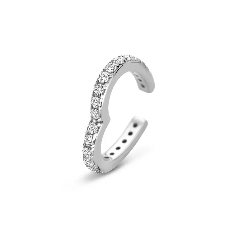 Ear cuff hartje zirkonia 13,5 mm zilver