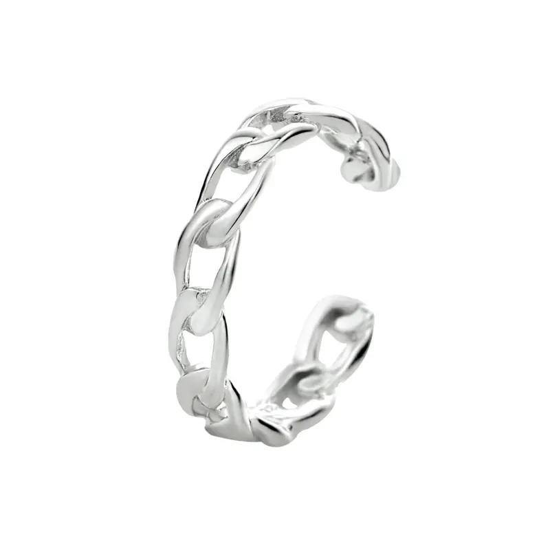 earcuff schakel zilver gerhodineerd