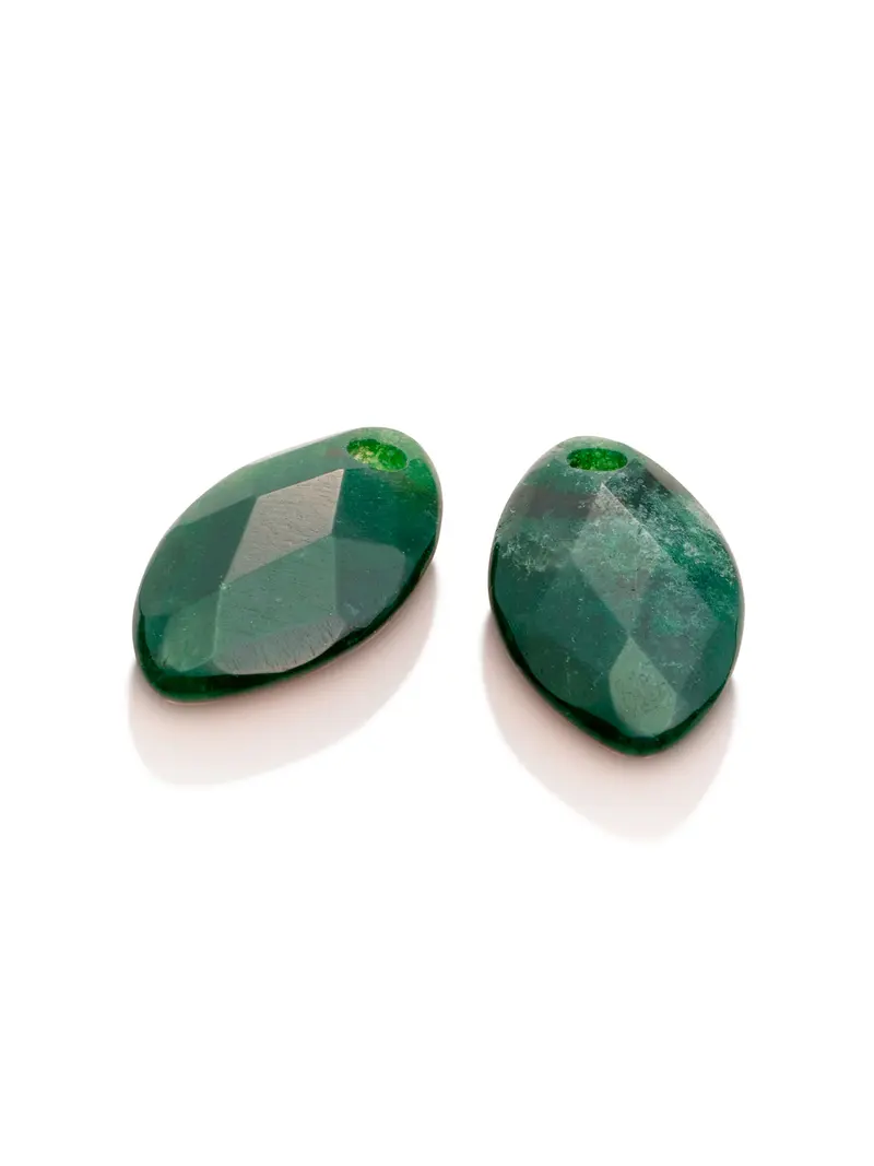 Earstones | Leaf Moss Agate Earleaf - small