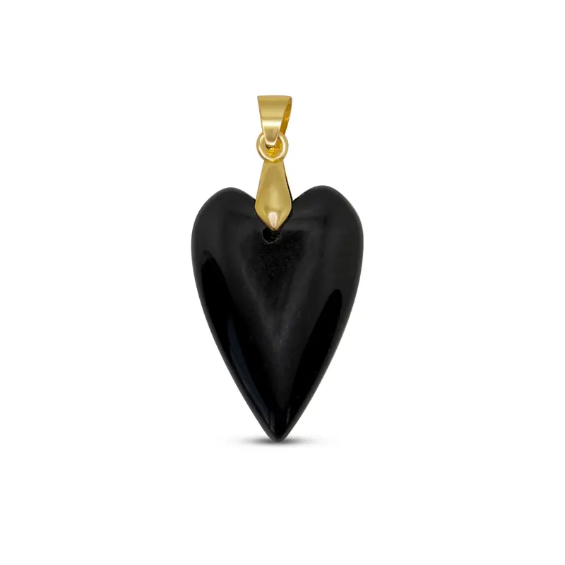 Edelsteen hanger - Hart - Obsidiaan