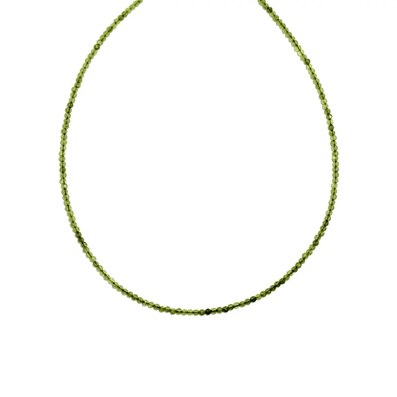 Edelsteen ketting mini - Groen Zirconia - Goud