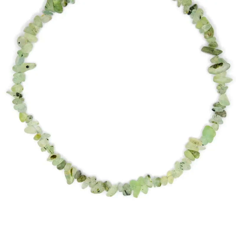 Edelsteen ketting - Prehniet - Goud
