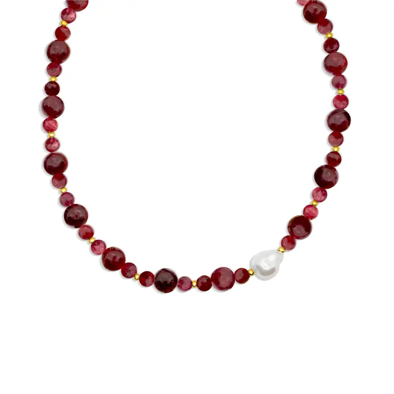 Edelsteen Ketting W25/26 - Cherry Granaat - Kracht