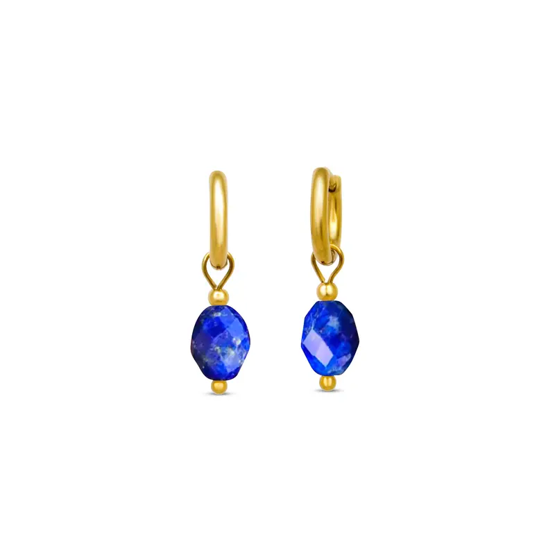 Edelsteen oorbellen - Facet - Lapis Lazuli - Wijsheid
