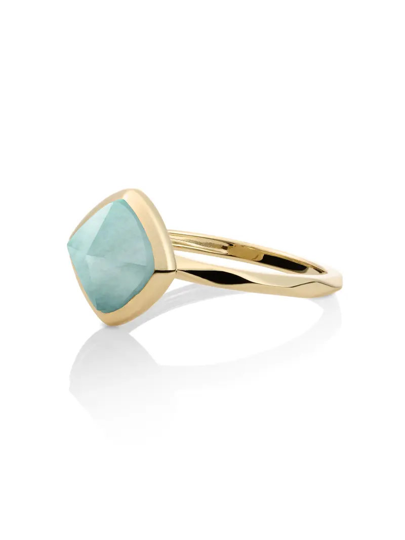 Edge Ring Amazonite 9K Goud