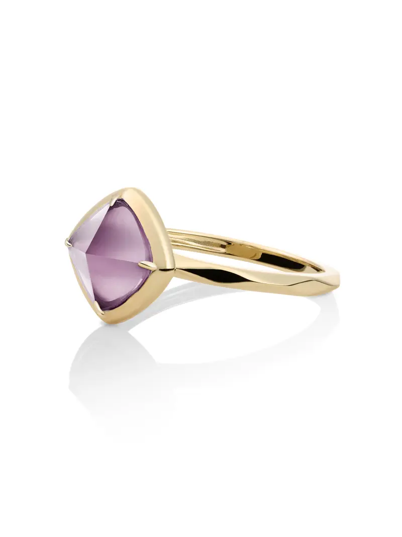 Edge Ring Aubergine 9K Goud
