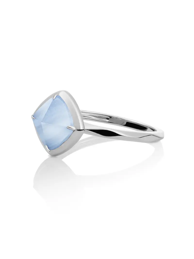 Edge Ring Blue Lace Agate Zilver