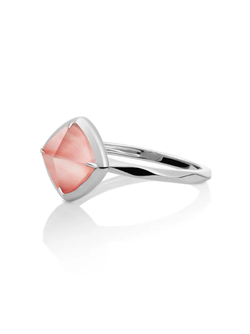Edge Ring Cherry Quartz Zilver