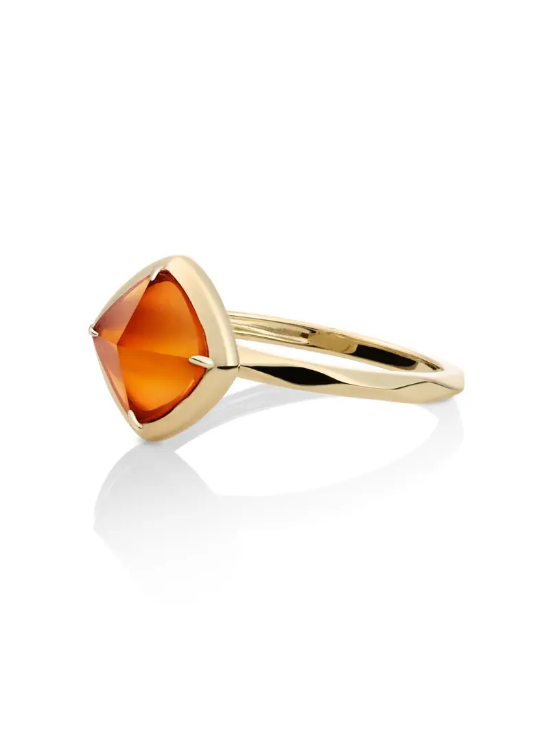 Edge Ring Citrine Quartz 9K Goud